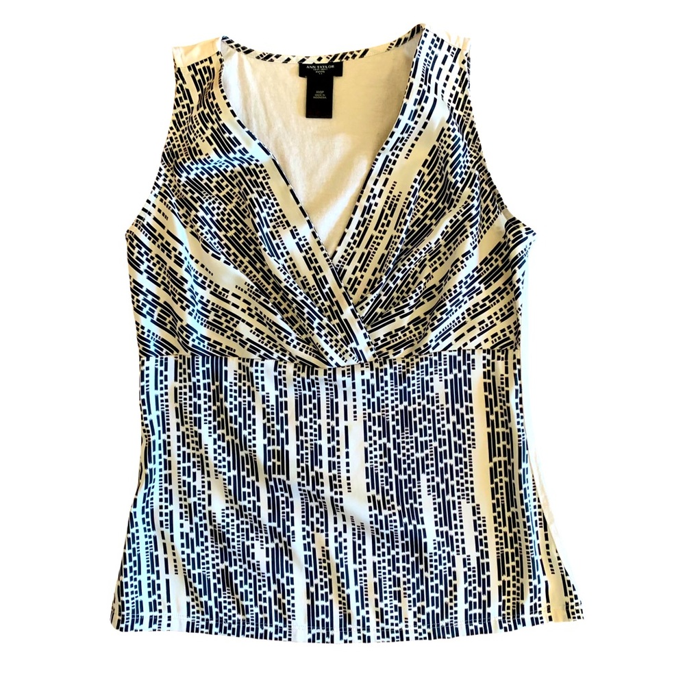 Ann Taylor Sleeveless Criss Cross V Neck Top